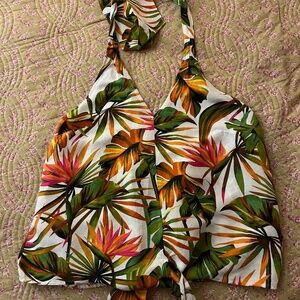 INC tropical print halter PL